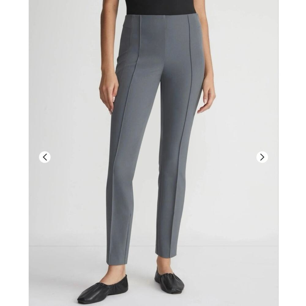 Lafayette 148 Size 10 Gramercy Slim Fit Pants Shale Grey Gray Office Career